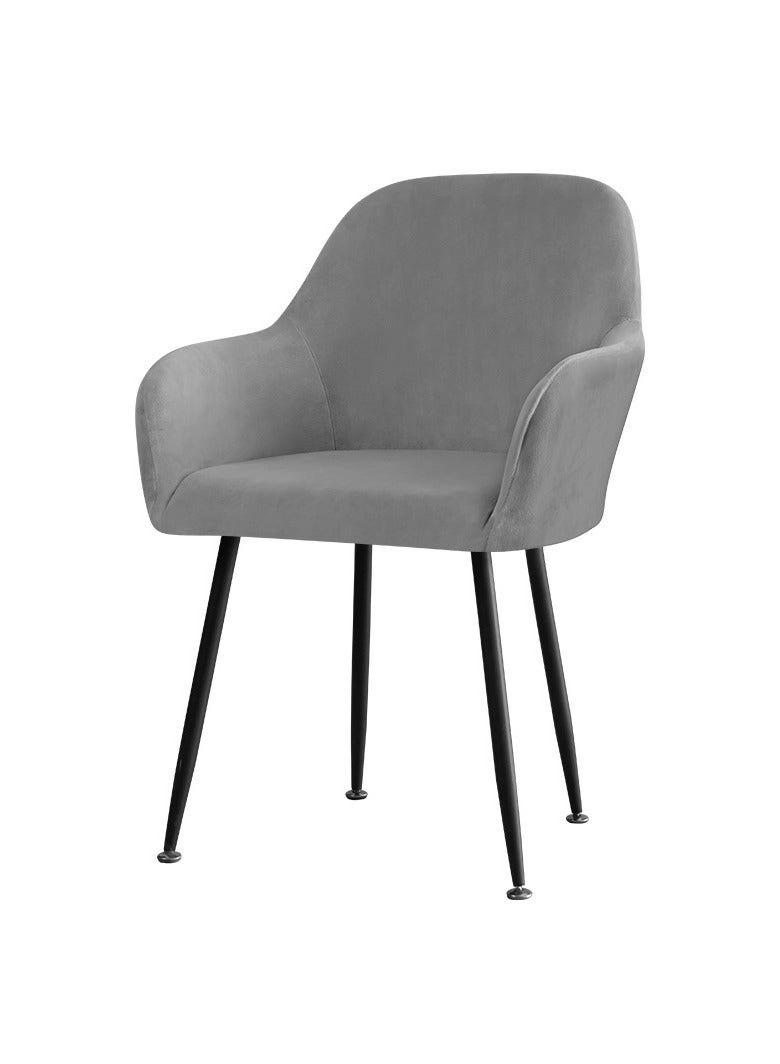 Elastic upholstery, upholstery with armrests, removable cover, grey, for dining, living room, wedding, party decoration - Image 1